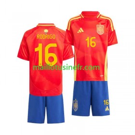 Maillot de Foot Espagne Rodrigo 16 Domicile UEFA EURO 2024 - Enfant